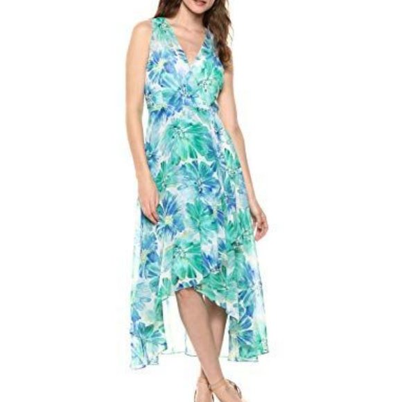 Calvin Klein Women's Chiffon Sleeveless V Neck Max - Picture 3 of 4